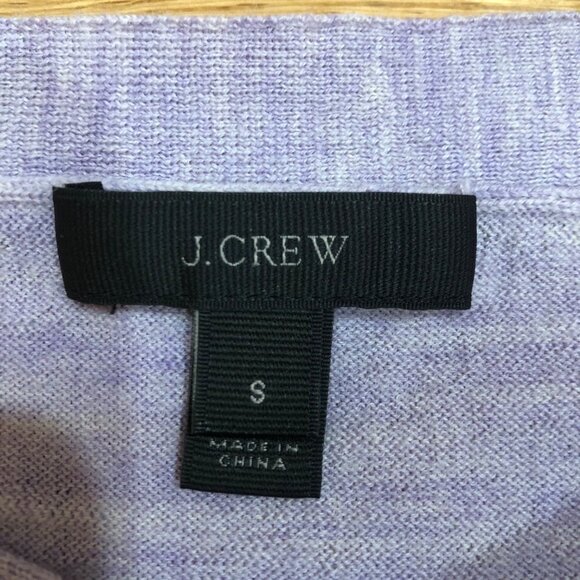 J Crew 100% Merino Wool Cold Shoulder Lavender Sweater Size S - Picture 6 of 8